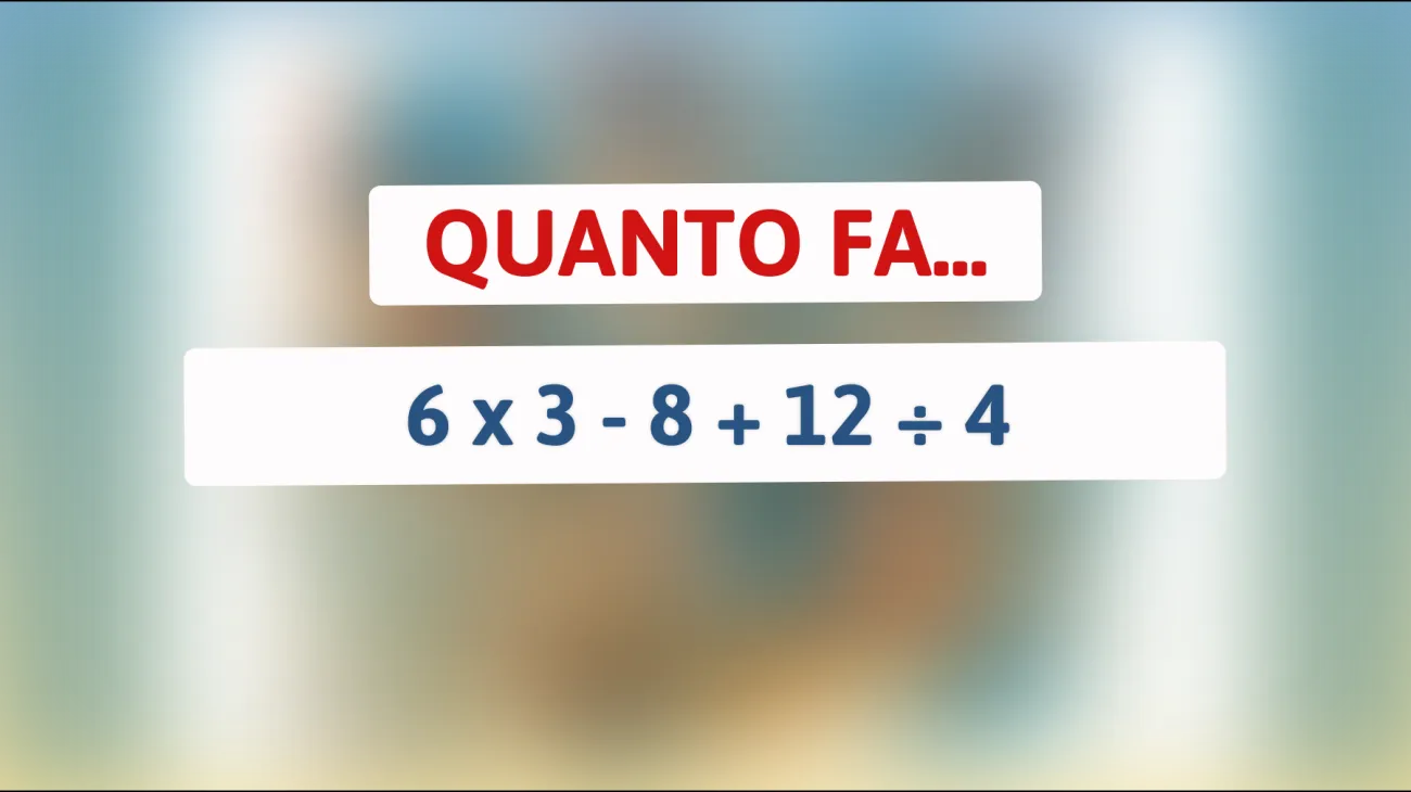 \"Risolvi il mistero: solo il 5% delle persone riesce a calcolare correttamente questo enigma matematico!\""